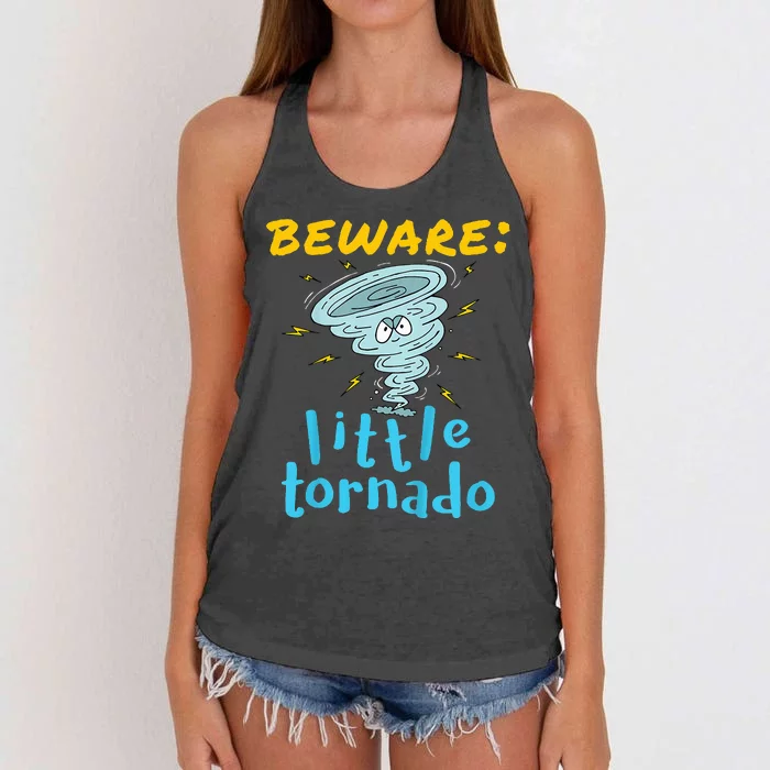 Beware Little Tornado Twister Active Women's Knotted Racerback Tank