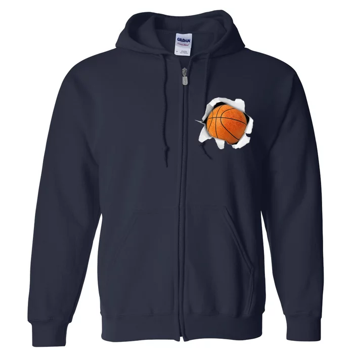 Basketball Lover Tee Ball Full Zip Hoodie