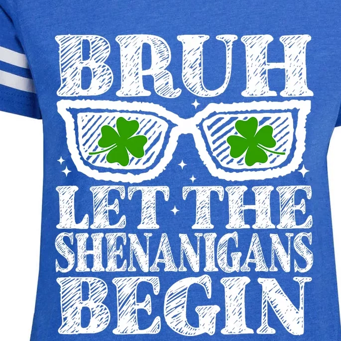 Bruh Let The Shenanigans Begin St Patricks Day Enza Ladies Jersey Football T-Shirt