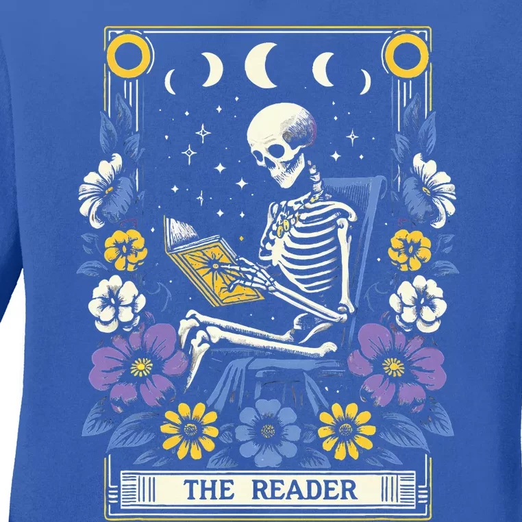 Book Lover Tarot Card The Reader Mystic Ladies Long Sleeve Shirt