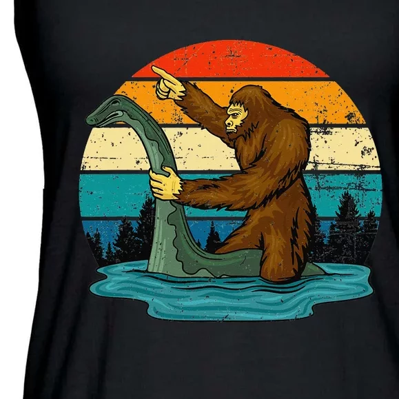 Bigfoot Lover Tee Retro Mythical Creatures Ladies Essential Flowy Tank