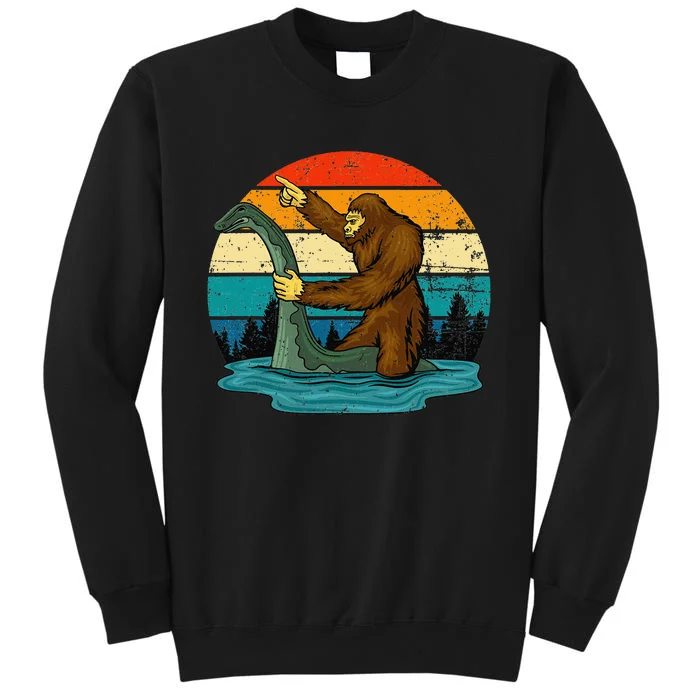 Bigfoot Lover Tee Retro Mythical Creatures Tall Sweatshirt