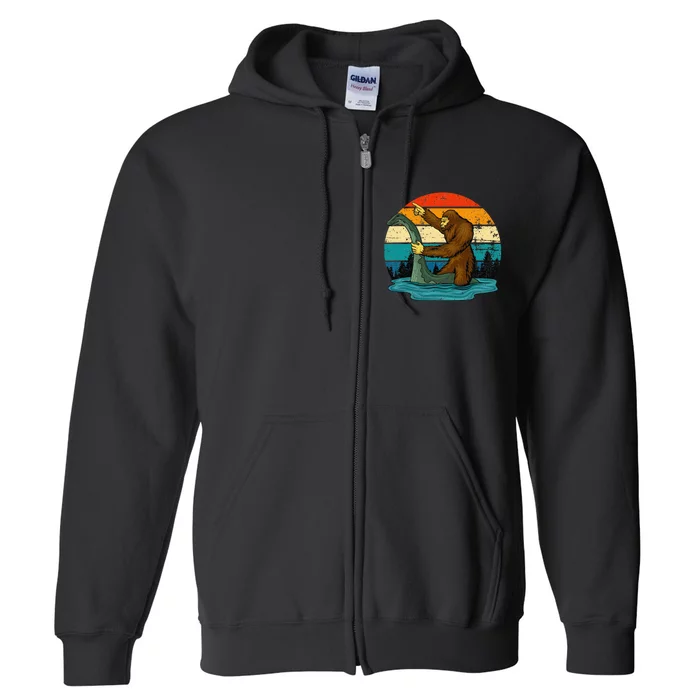 Bigfoot Lover Tee Retro Mythical Creatures Full Zip Hoodie