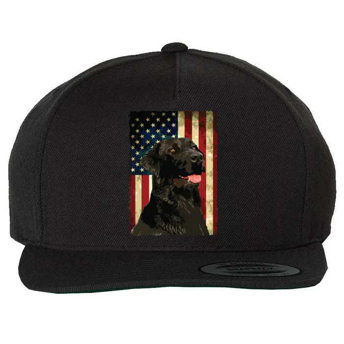 Black Labrador T Gift USA Flag Lab Owner Duck Hunter Wool Snapback Cap