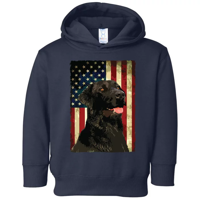 Black Labrador T Gift USA Flag Lab Owner Duck Hunter Toddler Hoodie