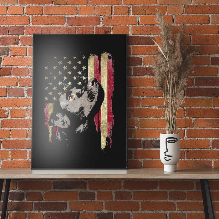 Black Labrador USA Flag Lab Owner Duck Hunter Poster