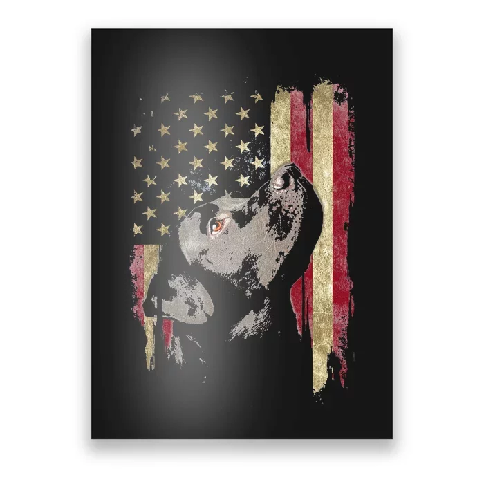 Black Labrador USA Flag Lab Owner Duck Hunter Poster