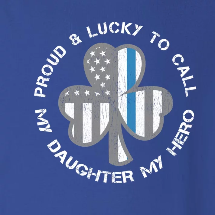 Blue Line Us Flag Proud Police Mom Or Dad Gift St Patricks Day Gift Toddler Long Sleeve Shirt