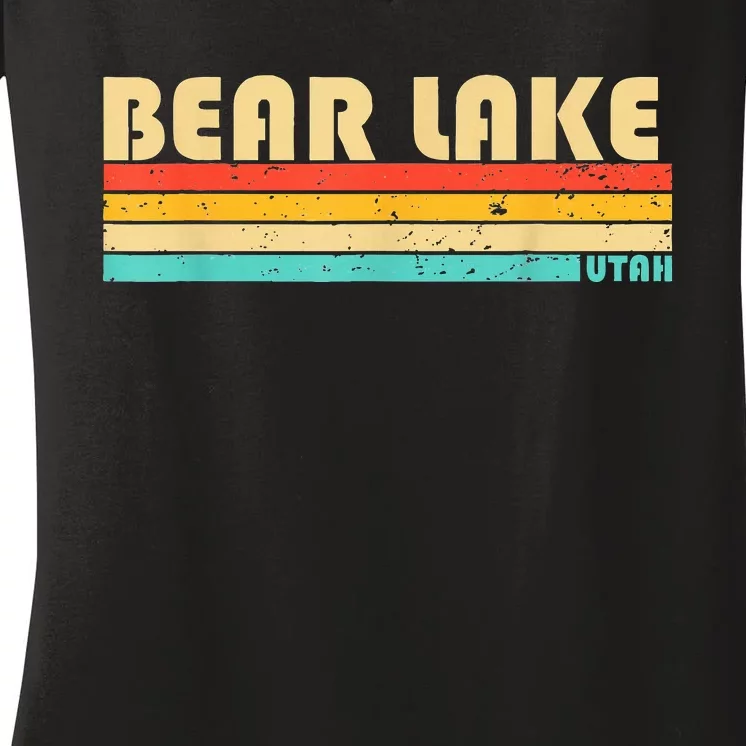 Bear Lake Utah Funny Fishing Camping Summer Women's V-Neck T-Shirt