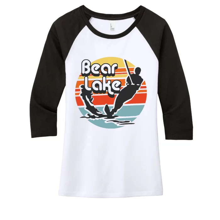 Bear Lake Utah Water Skiing Water Ski Women's Tri-Blend 3/4-Sleeve Raglan Shirt