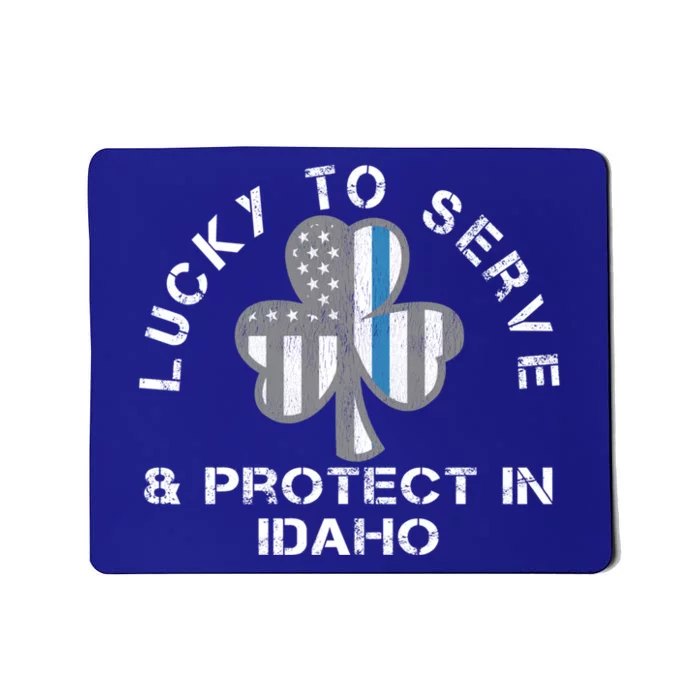 Blue Line Us Flag Gift Idaho Police St Patricks Day Great Gift Mousepad