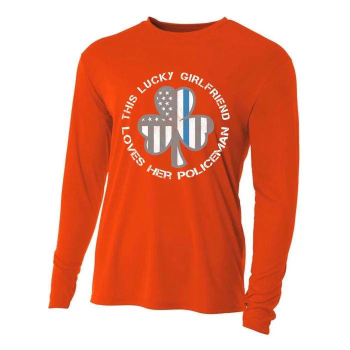 Blue Line Us Flag Proud Police Friend St Patricks Day Gift Cooling Performance Long Sleeve Crew