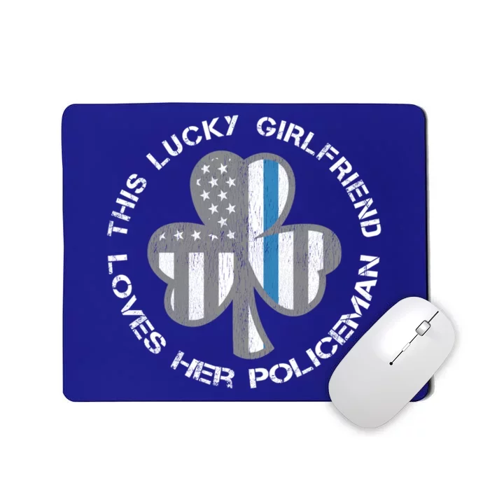 Blue Line Us Flag Proud Police Friend St Patricks Day Gift Mousepad