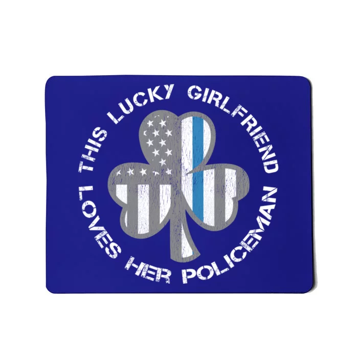 Blue Line Us Flag Proud Police Friend St Patricks Day Gift Mousepad