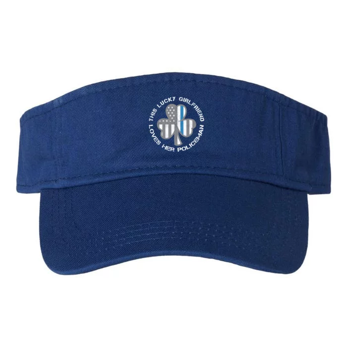 Blue Line Us Flag Proud Police Friend St Patricks Day Gift Valucap Bio-Washed Visor