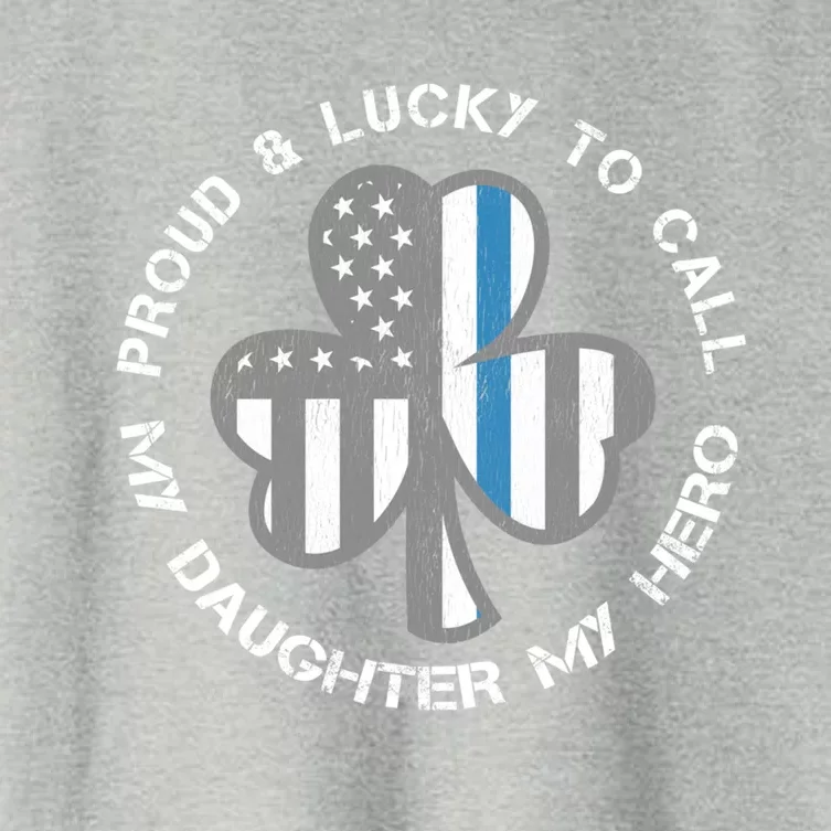 Blue Line Us Flag Proud Police Mom Or Dad Gift St Patricks Day Meaningful Gift Women's Crop Top Tee