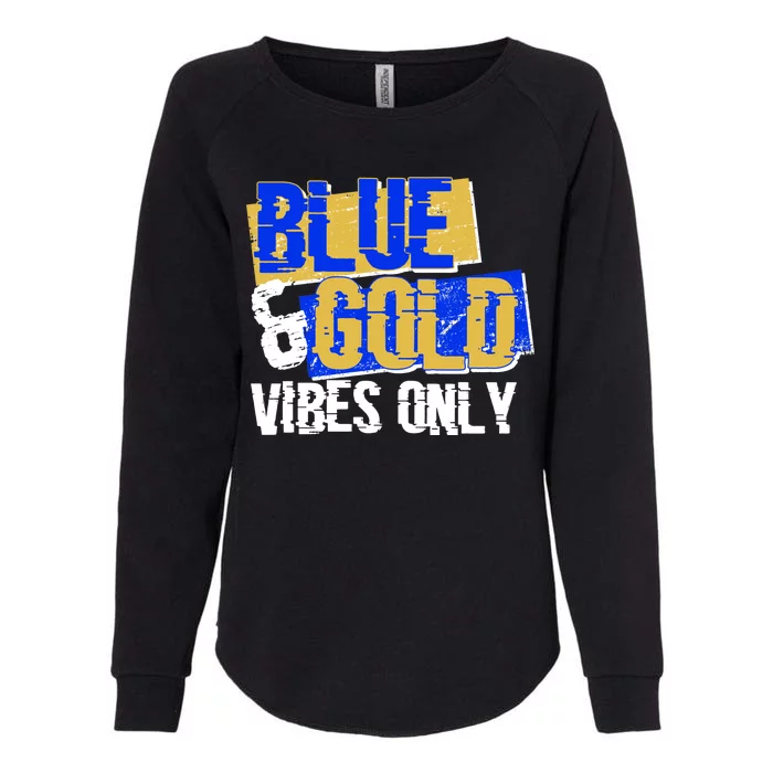 Blue & Gold Vibes Only Womens California Wash Sweatshirt