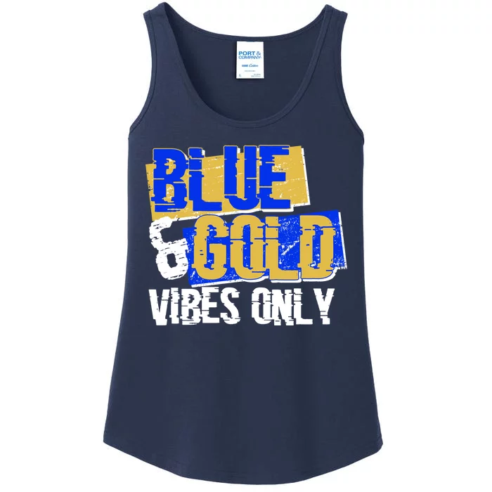 Blue & Gold Vibes Only Ladies Essential Tank