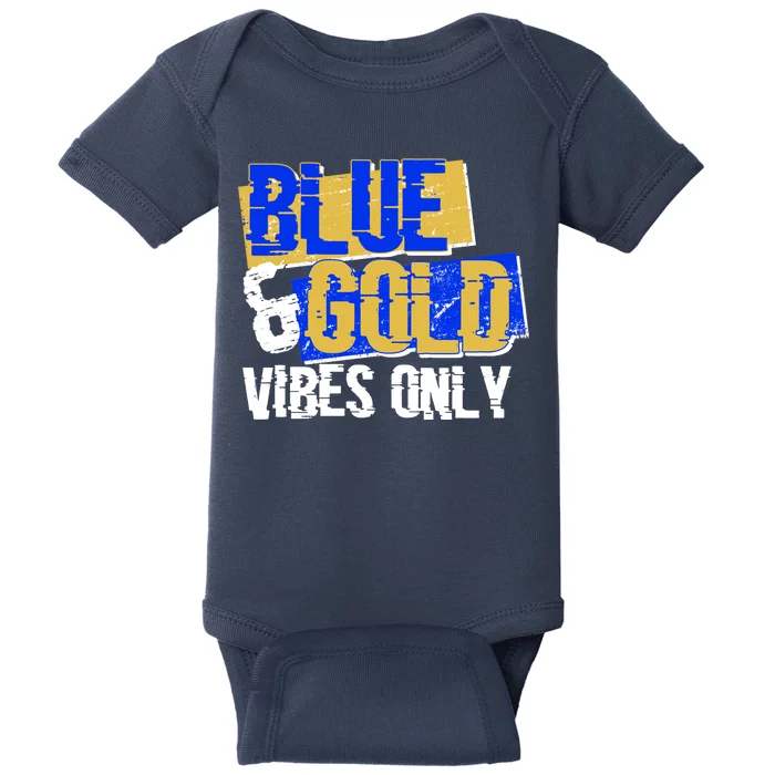 Blue & Gold Vibes Only Baby Bodysuit