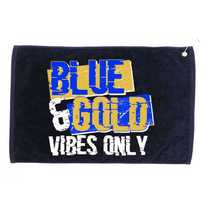 Blue & Gold Vibes Only Grommeted Golf Towel