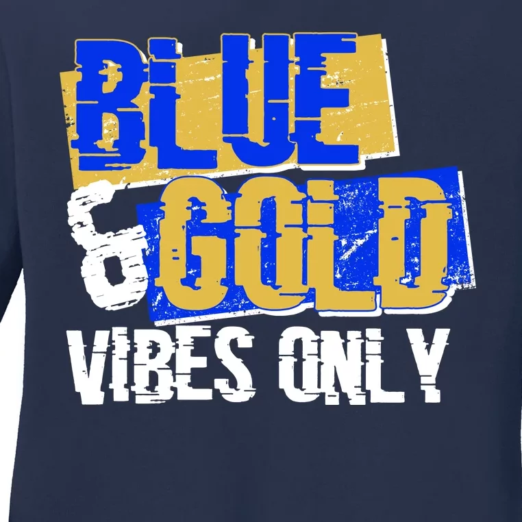 Blue & Gold Vibes Only Ladies Long Sleeve Shirt