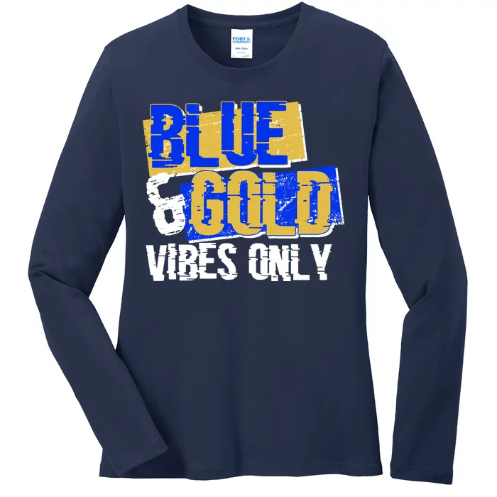 Blue & Gold Vibes Only Ladies Long Sleeve Shirt