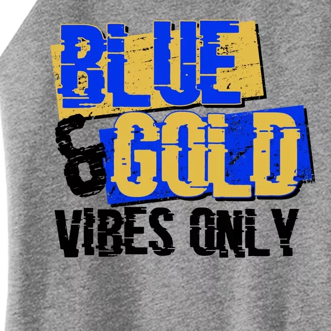 Blue & Gold Vibes Only Women’s Perfect Tri Rocker Tank