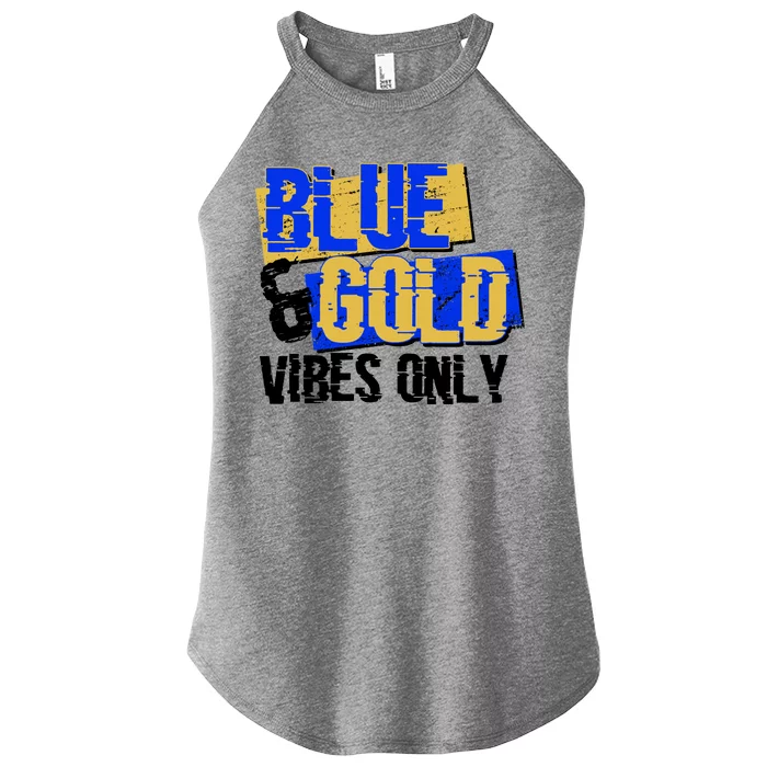 Blue & Gold Vibes Only Women’s Perfect Tri Rocker Tank