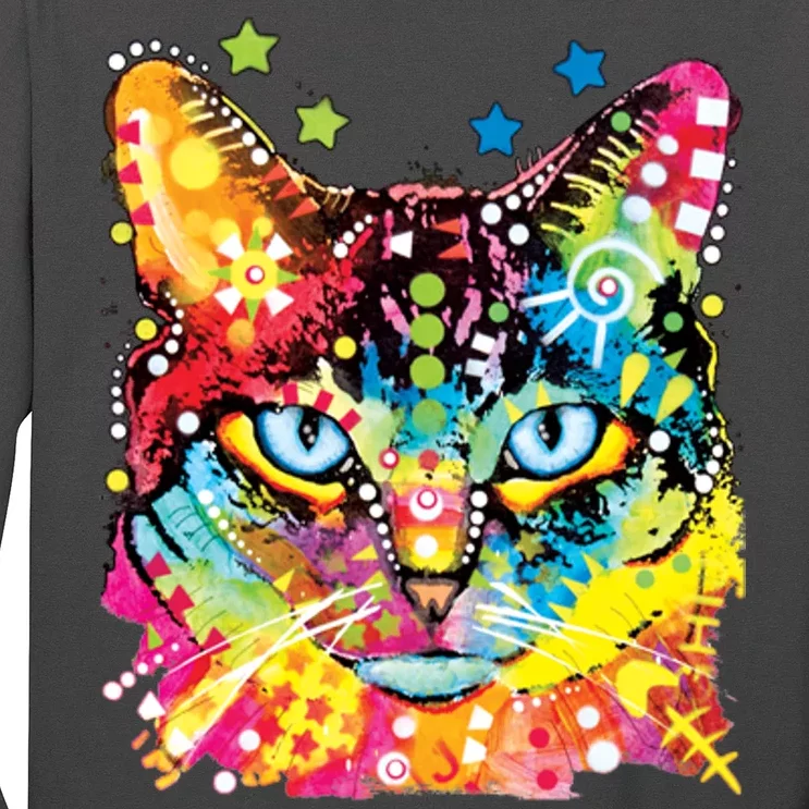 Blue Eyes Trippy Cat Dean Russo Long Sleeve Shirt