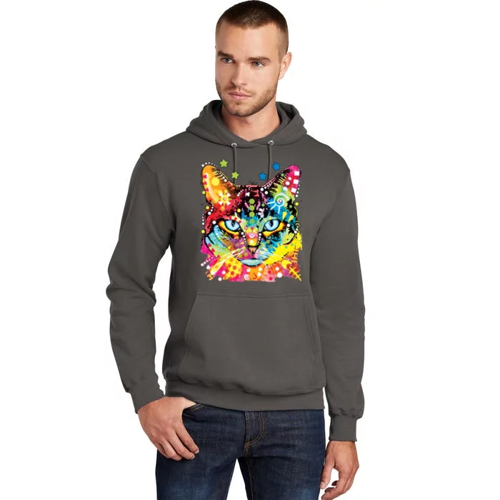 Blue Eyes Trippy Cat Dean Russo Tall Hoodie