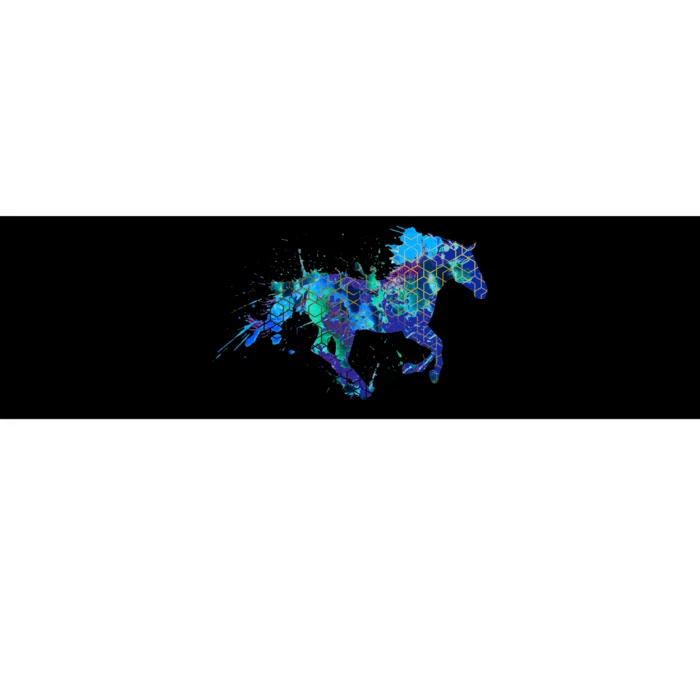 Blue Horse Running Bumper Sticker