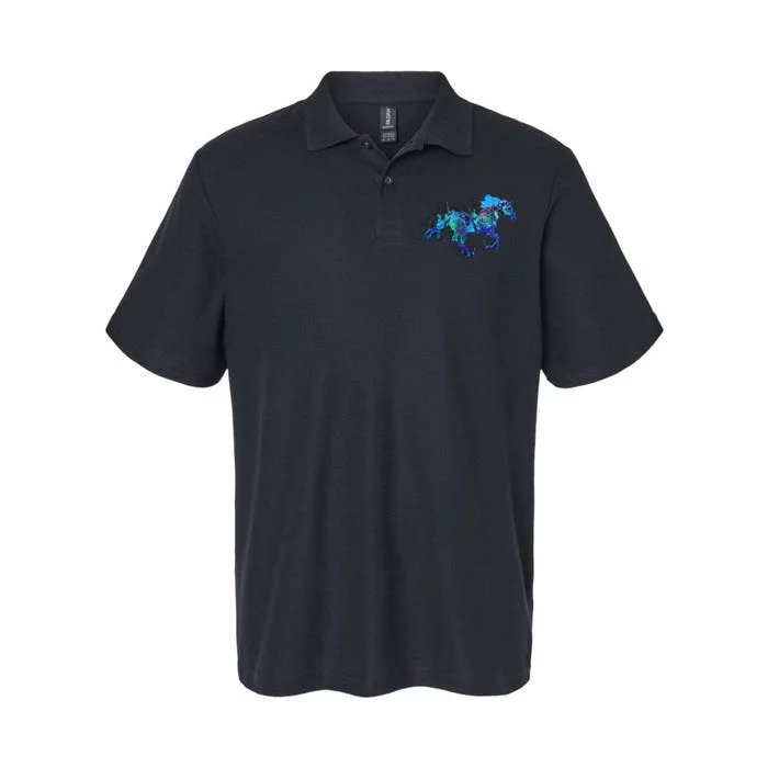 Blue Horse Running Softstyle Adult Sport Polo