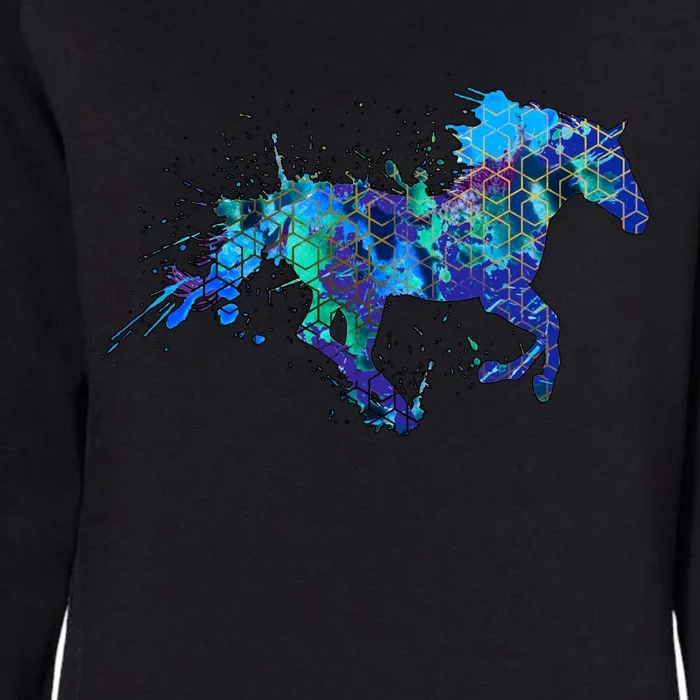 Blue Horse Running Womens California Wash Sweatshirt