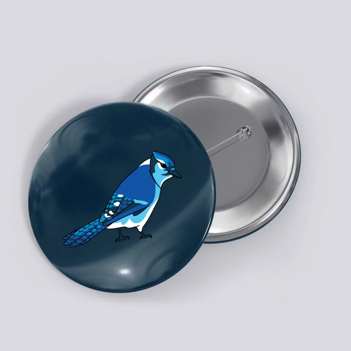 Blue Jay Bird Button