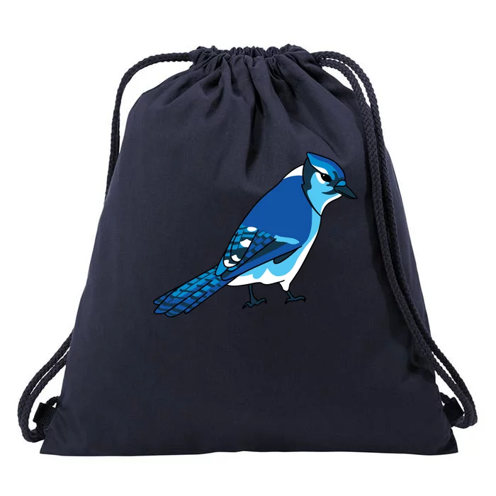 Blue Jay Bird Drawstring Bag