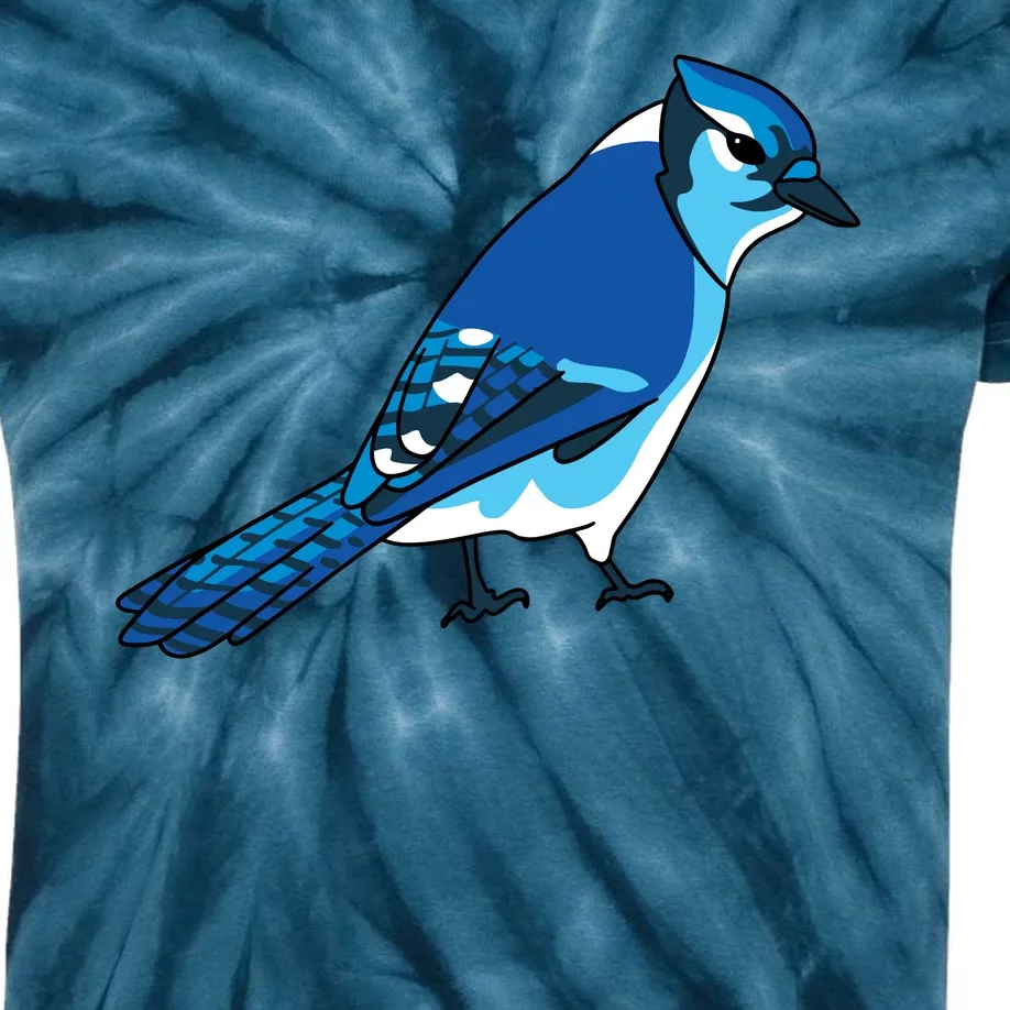 Blue Jay Bird Kids Tie-Dye T-Shirt