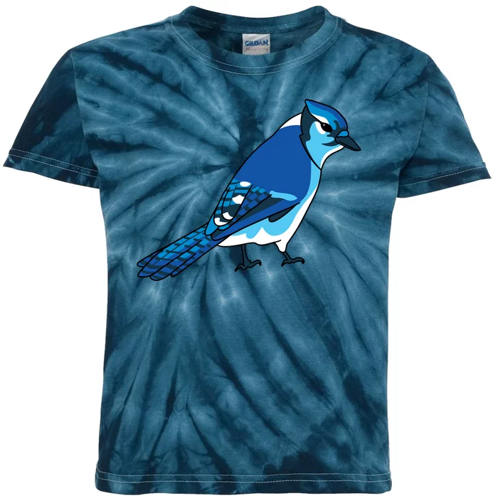 Blue Jay Bird Kids Tie-Dye T-Shirt