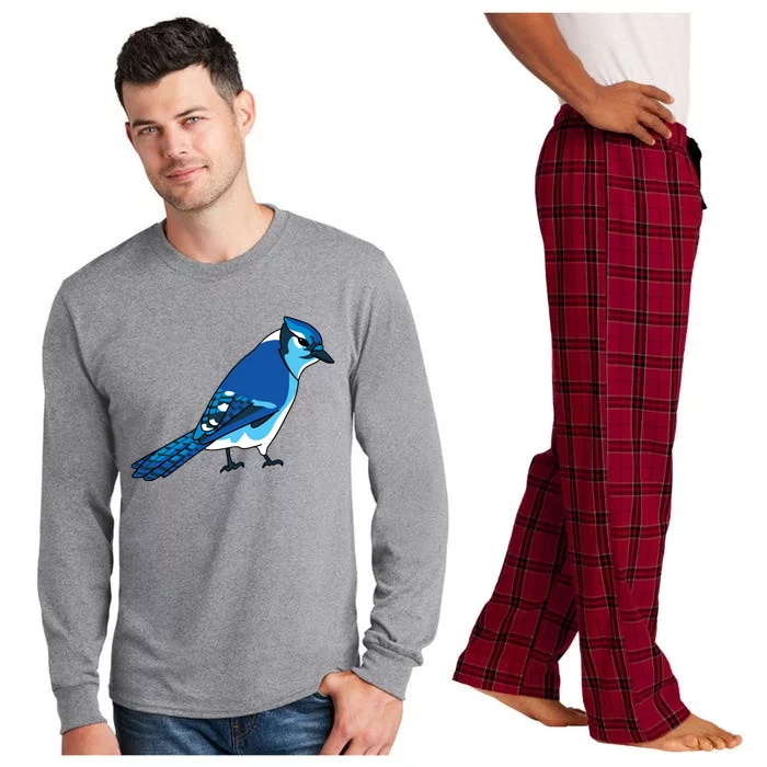 Blue Jay Bird Long Sleeve Pajama Set