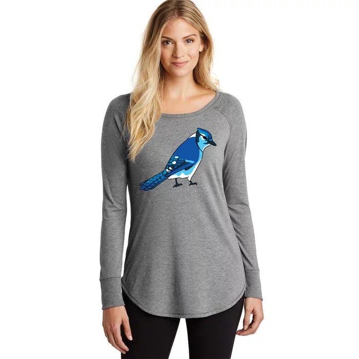 Blue Jay Bird Women's Perfect Tri Tunic Long Sleeve Shirt