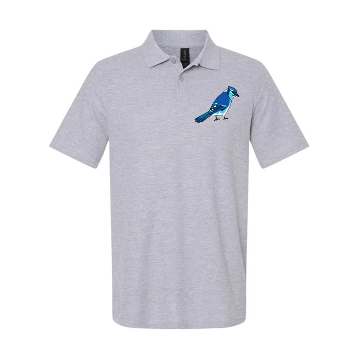 Blue Jay Bird Softstyle Adult Sport Polo