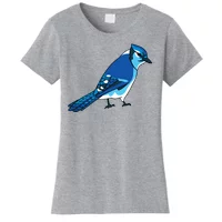  Womens Blue Jay Bird Species V-Neck T-Shirt : Clothing