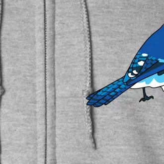 Blue Jay Bird Full Zip Hoodie