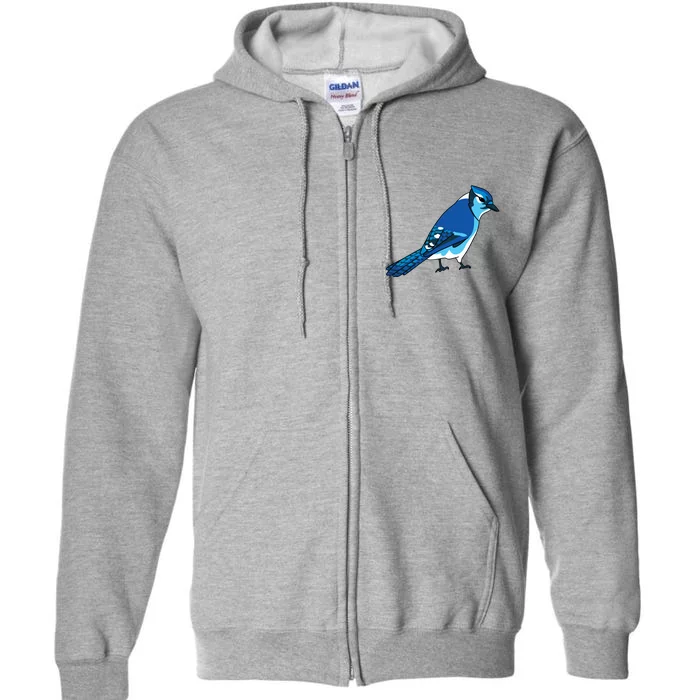 Blue Jay Bird Full Zip Hoodie