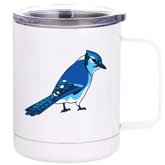 Blue Jay Bird Front & Back 12oz Stainless Steel Tumbler Cup