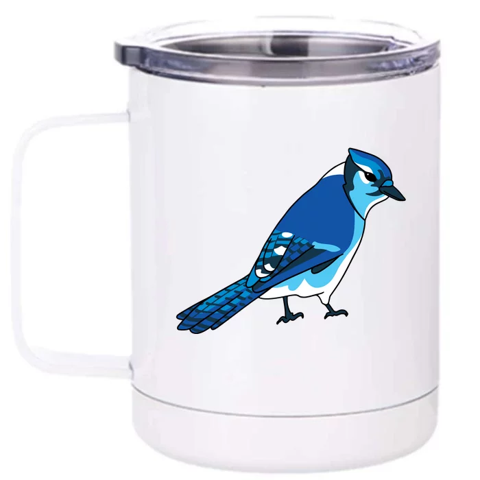 Blue Jay Bird Front & Back 12oz Stainless Steel Tumbler Cup