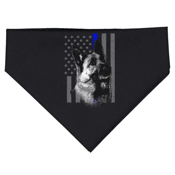 Blue Lives K9 American Thin Line Flag USA-Made Doggie Bandana