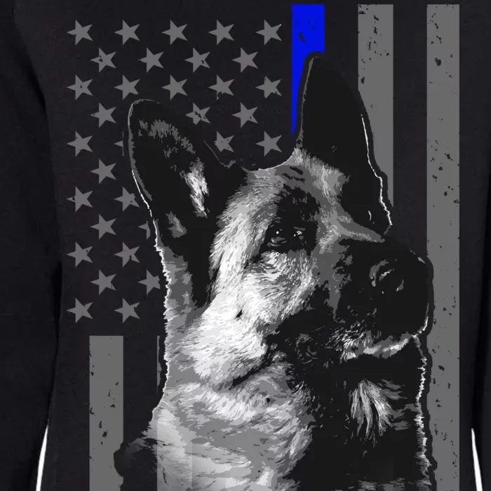 Blue Lives K9 American Thin Line Flag Womens California Wash Sweatshirt