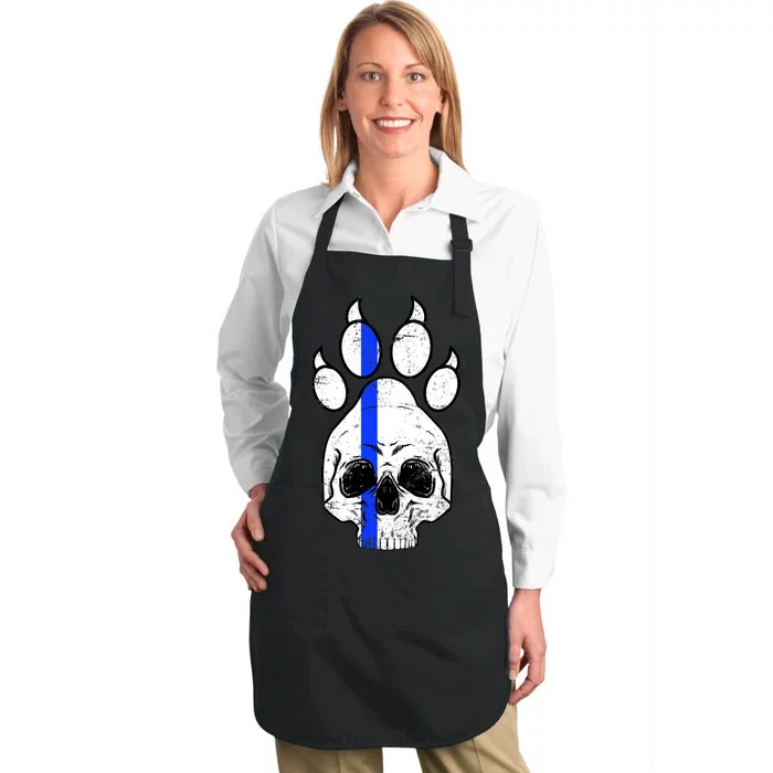 Blue Lives K9 Blue Thin Line Paw Full-Length Apron With Pocket