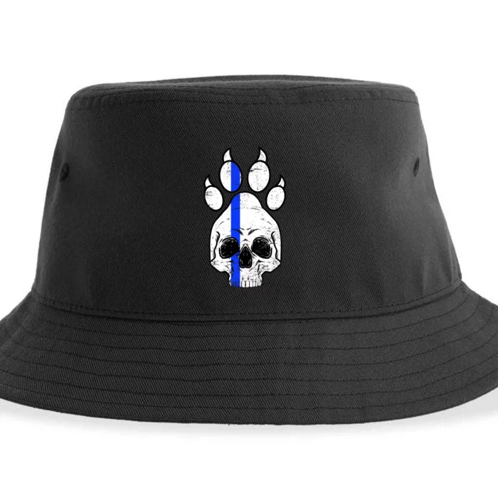 Blue Lives K9 Blue Thin Line Paw Sustainable Bucket Hat