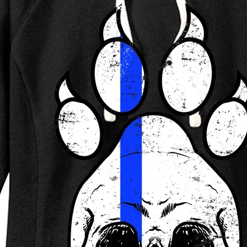 Blue Lives K9 Blue Thin Line Paw Women's Fleece Hoodie